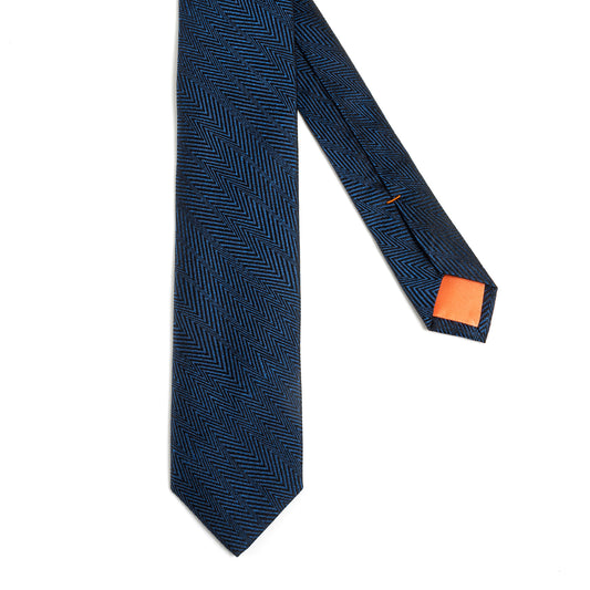 Seidenkrawatte 6,5cm navy fantasie