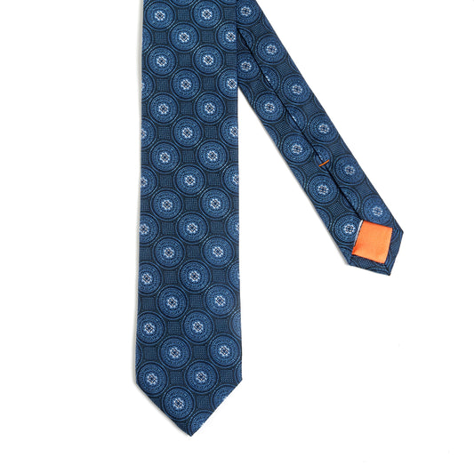 Seidenkrawatte 6,5cm navy fantasie
