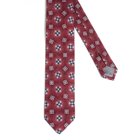 Baumwoll Krawatte 6,5cm red fantasie