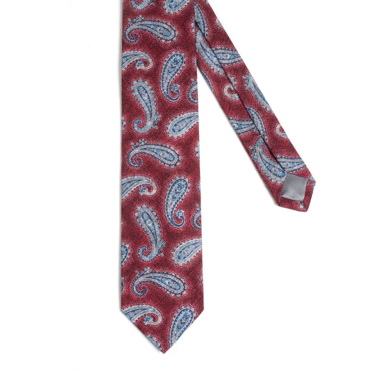 Baumwoll Krawatte 6,5cm red paisley