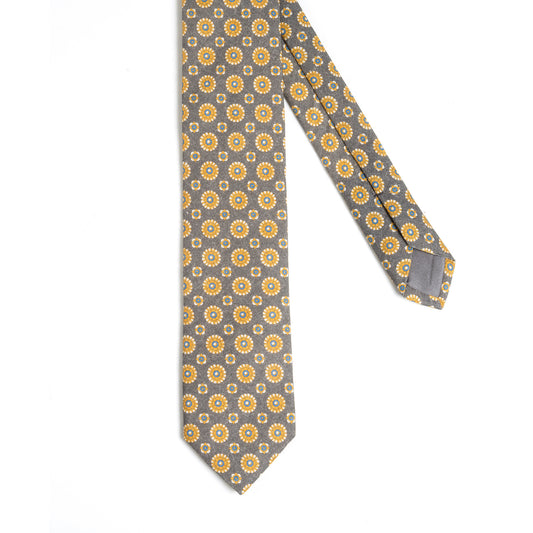 Baumwoll Krawatte 6,5cm yellow fantasie