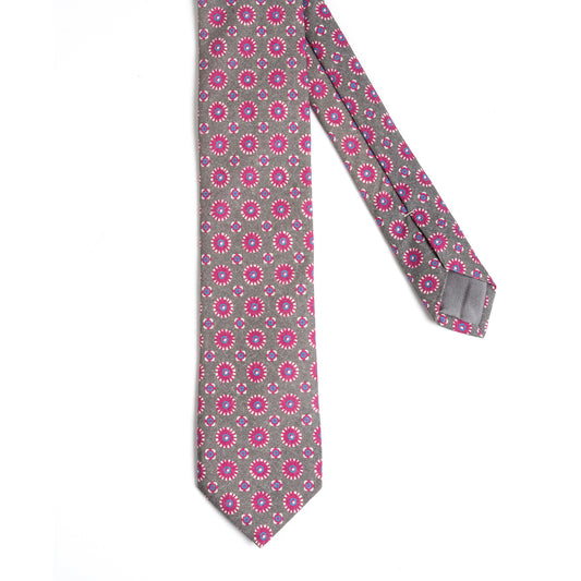 Baumwoll Krawatte 6,5cm pink fantasie