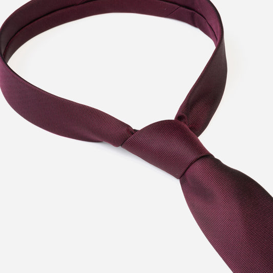 Monti-Krawatte-VALERIO-Seide-Oxford-Gewebe-Business-Formal-Festlich-Anzug-bordeaux-pic2