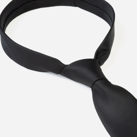 Monti-Krawatte-VALERIO-Seide-Oxford-Gewebe-Business-Formal-Festlich-Anzug-black-9000-3