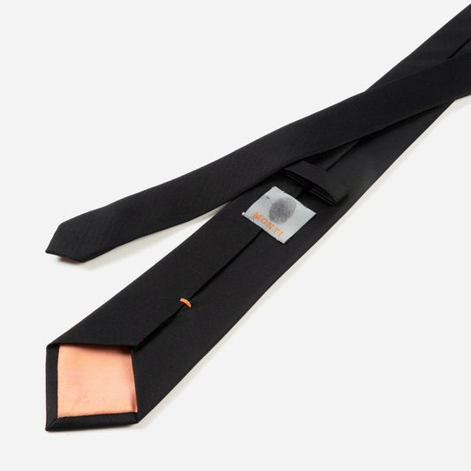 Monti-Krawatte-VALERIO-Seide-Oxford-Gewebe-Business-Formal-Festlich-Anzug-black-9000-2