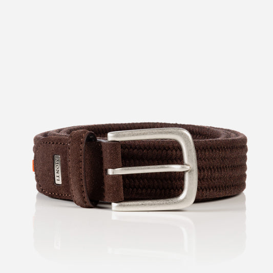 Monti-Sanremo-Flecht-Guertel-Herren-Casual-Chino-Golf-braun-6500-pic1